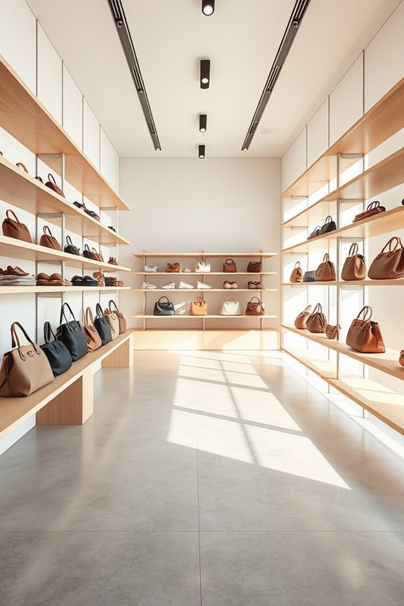 minimalist shelves enhance displays