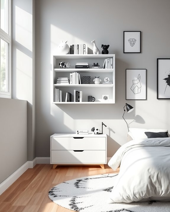 minimalist white shelving benefits