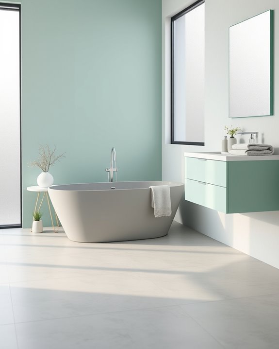 mint and gray bathroom oasis