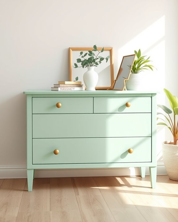 mint green dresser makeover