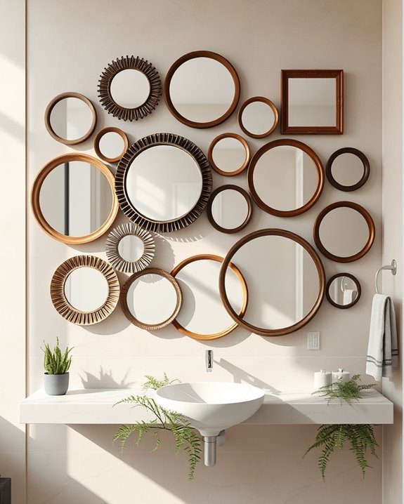 mirror collage bathroom decor