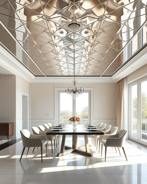 mirrored ceilings enhance spaciousness