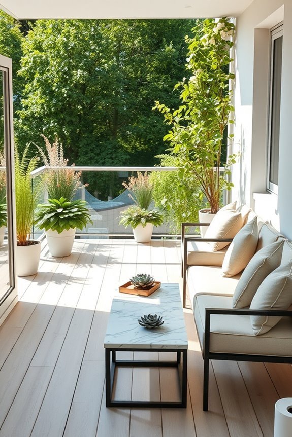 mirrors enhance balcony space