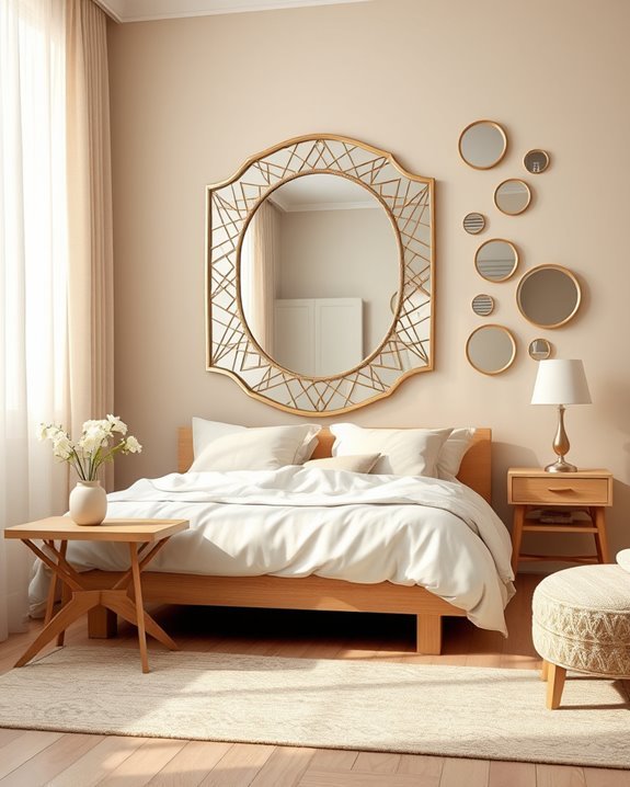 mirrors enhance bedroom space