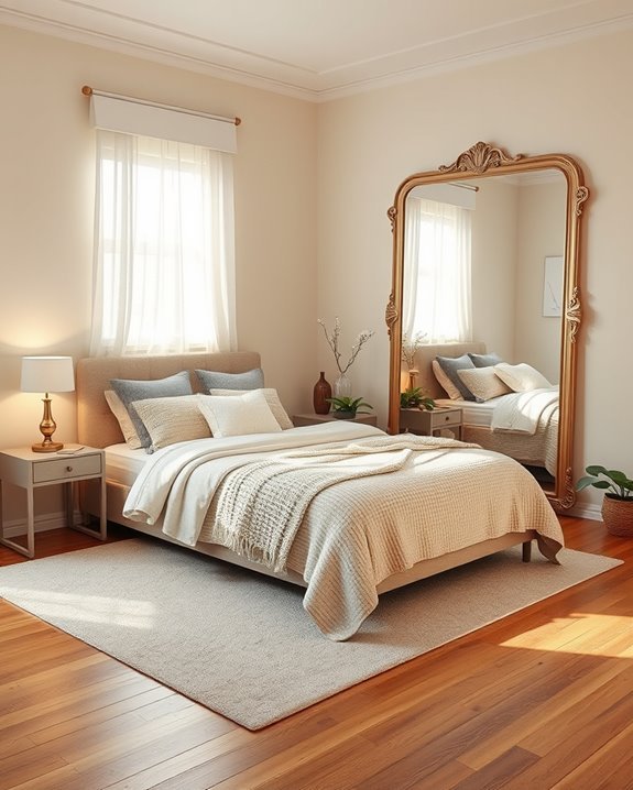 mirrors enhance bedroom space