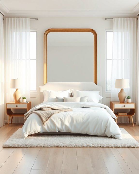 mirrors enhance bedroom space