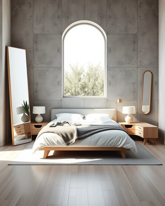 mirrors enhance concrete ambiance
