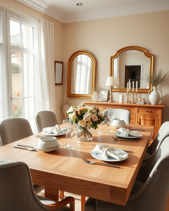 mirrors enhance dining ambiance