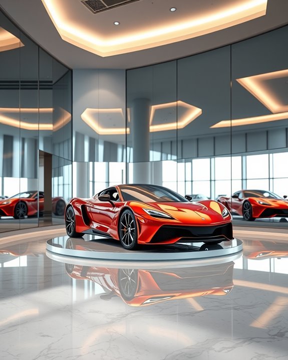 mirrors enhance showroom experience