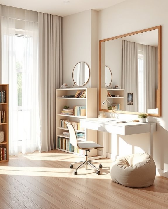 mirrors enhance study ambiance