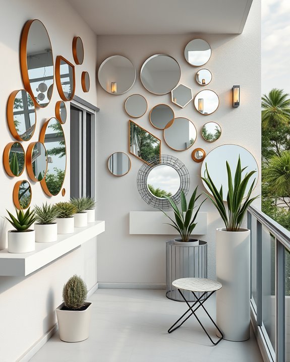 mirrors expand balcony space