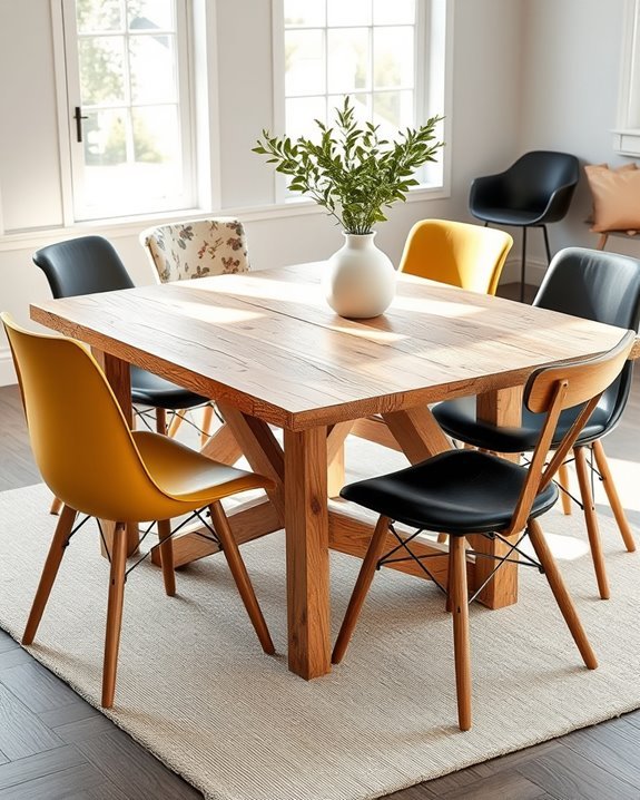 mismatched chairs vibrant atmosphere