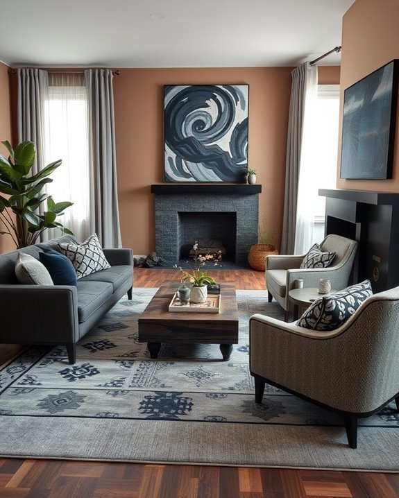 mixing dark neutral patterns