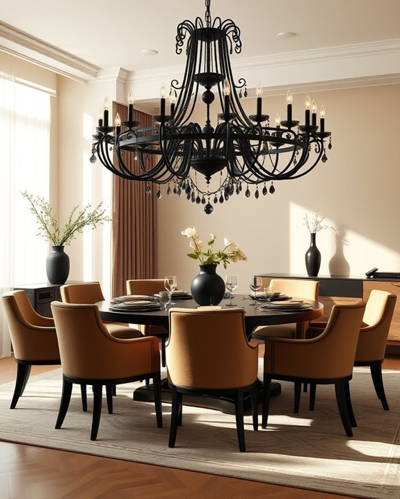 mixing textures with chandeliers
