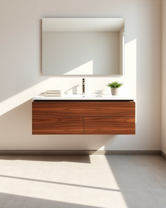 modern airy floating vanity