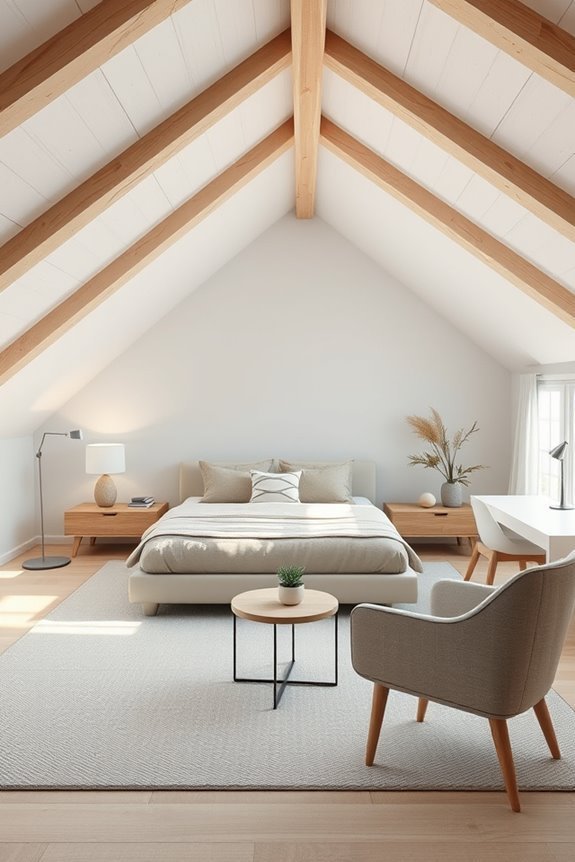 modern attic bedroom design