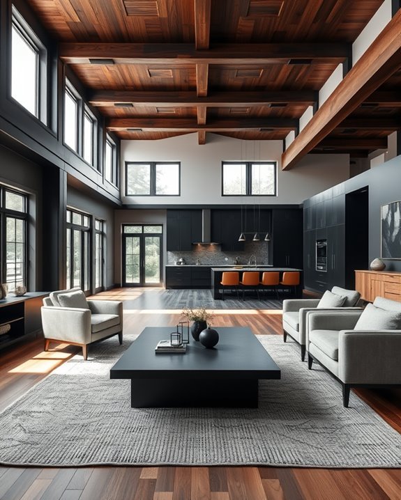 modern black and wood harmony