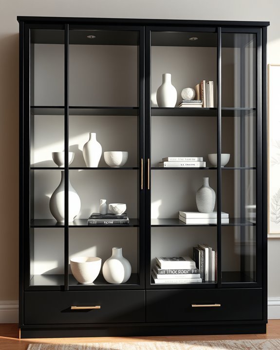 modern black display cabinets