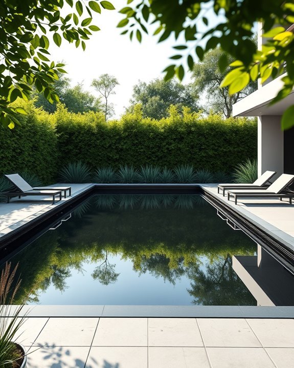 modern black pool oasis