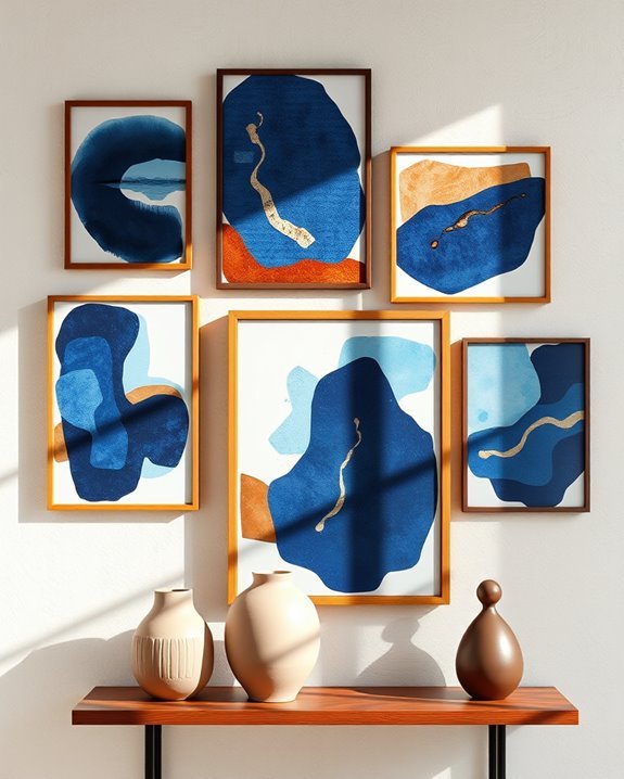 modern blue brown digital art