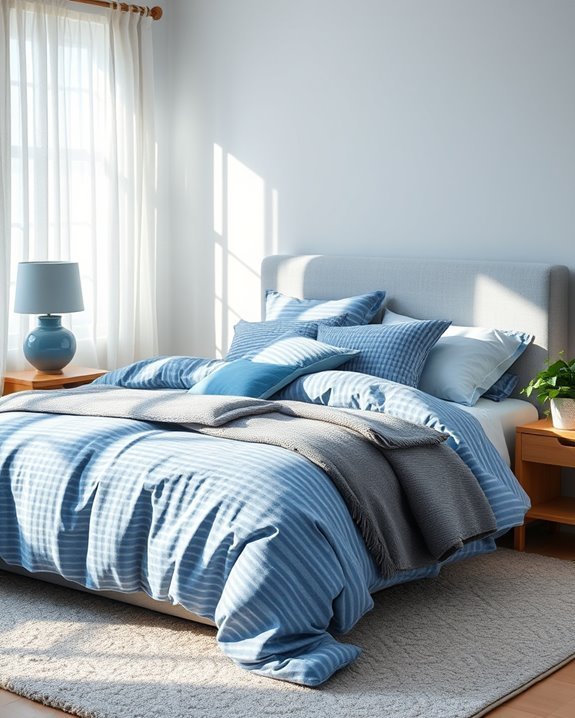 modern blue grey bedding elegance