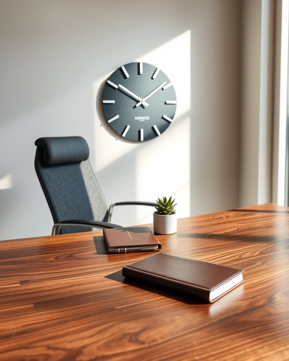 modern clocks enhance workspace