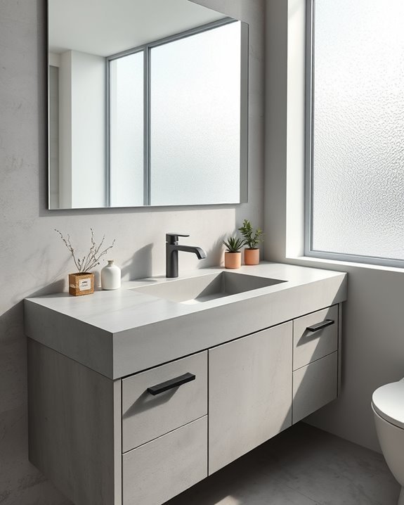 modern concrete bathroom elegance