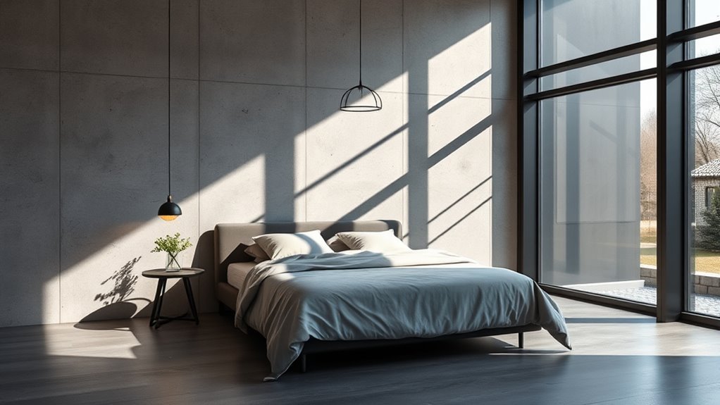 modern concrete bedroom designs