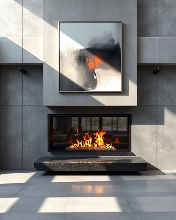 modern fireplace wall design