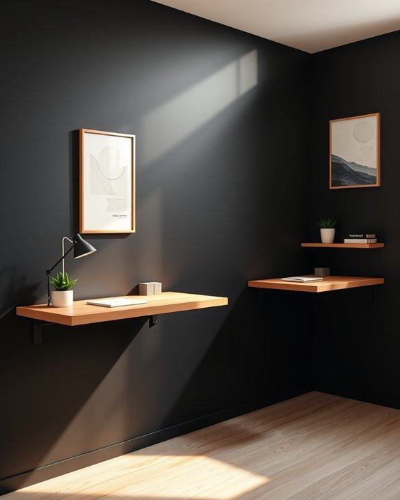 modern floating desk workspace