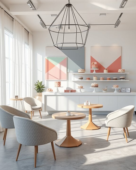 modern geometric cake shop