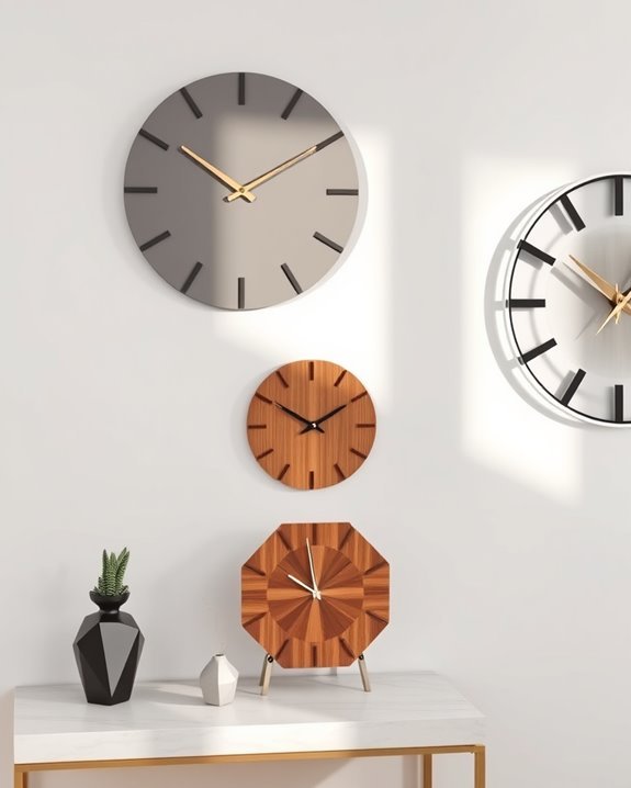 modern geometric clock decor