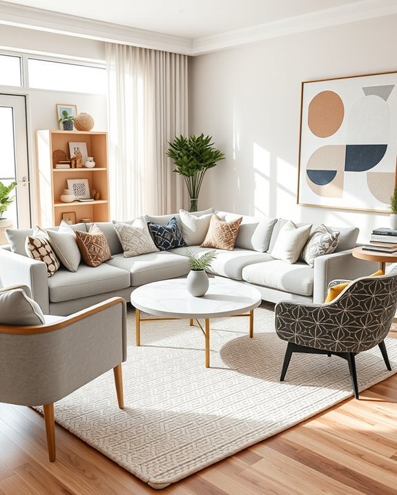 modern geometric living room decor