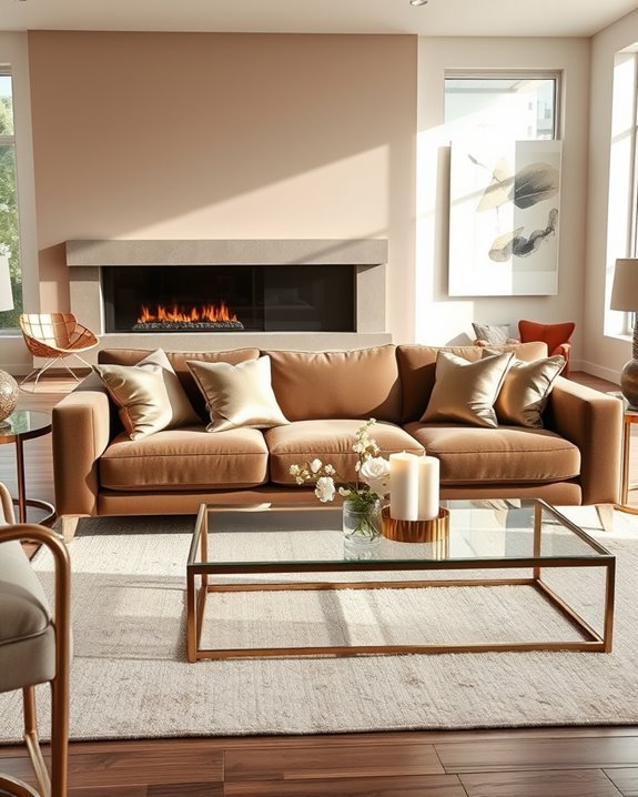 modern glam living space