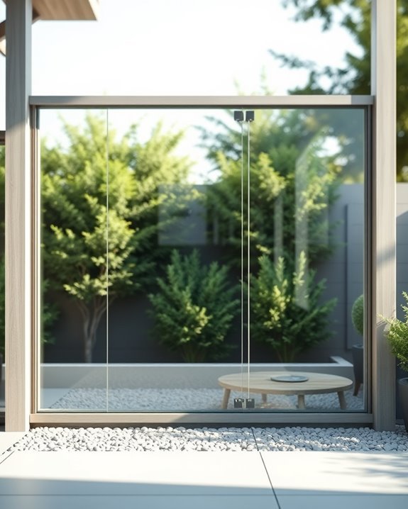 modern glass panel fencing