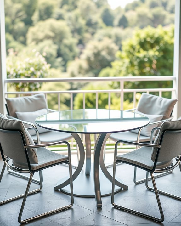 modern glass table chairs