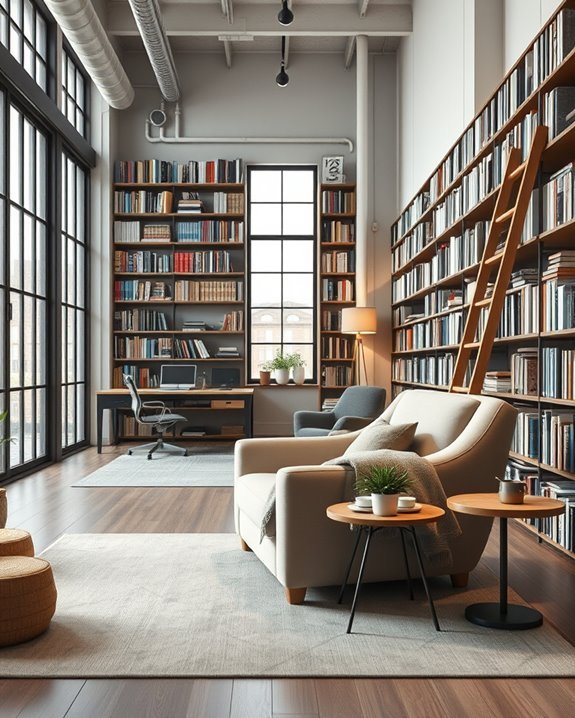 modern industrial reading space