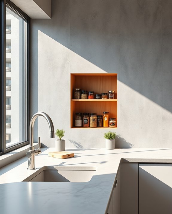 modern kitchen spice storage