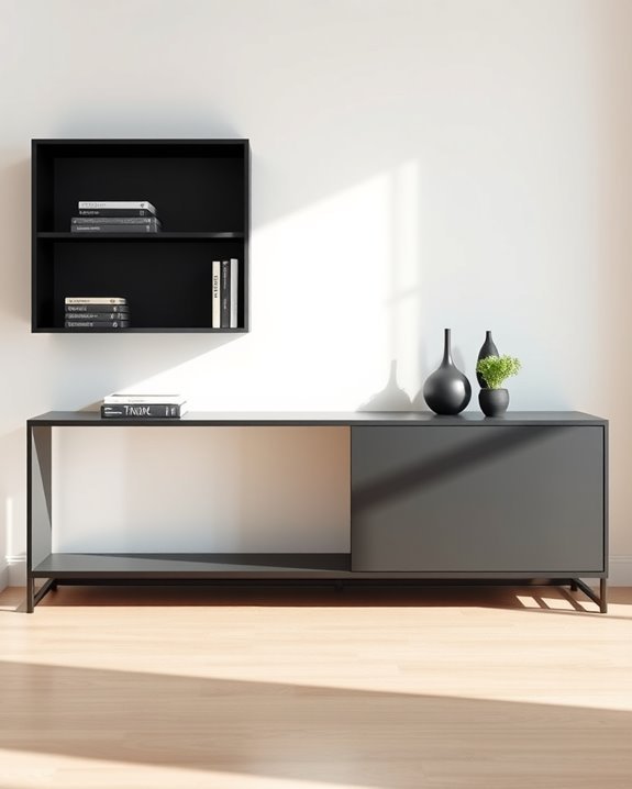 modern minimalist black console