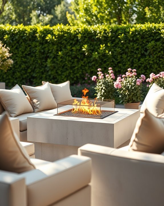 modern outdoor fire centerpiece