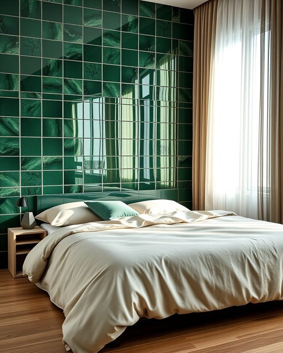 modern polished green tiles