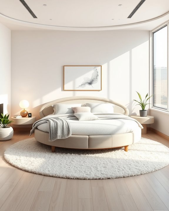 modern round bed aesthetics
