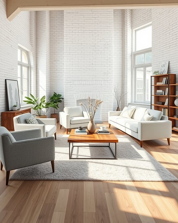 modern rustic whitewashed brick