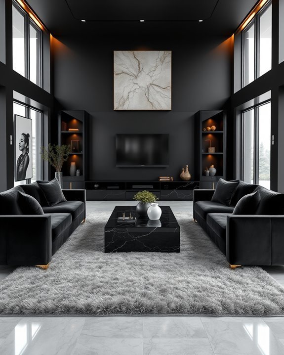 modern sleek black entertainment