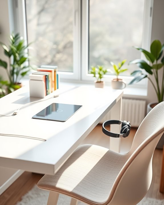 modern tech integrated study desks