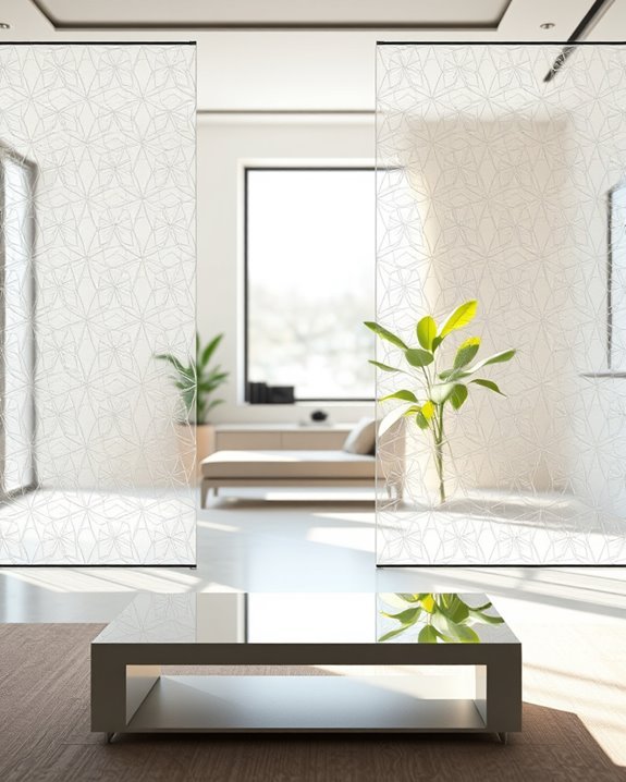 modern transparent geometric partitions