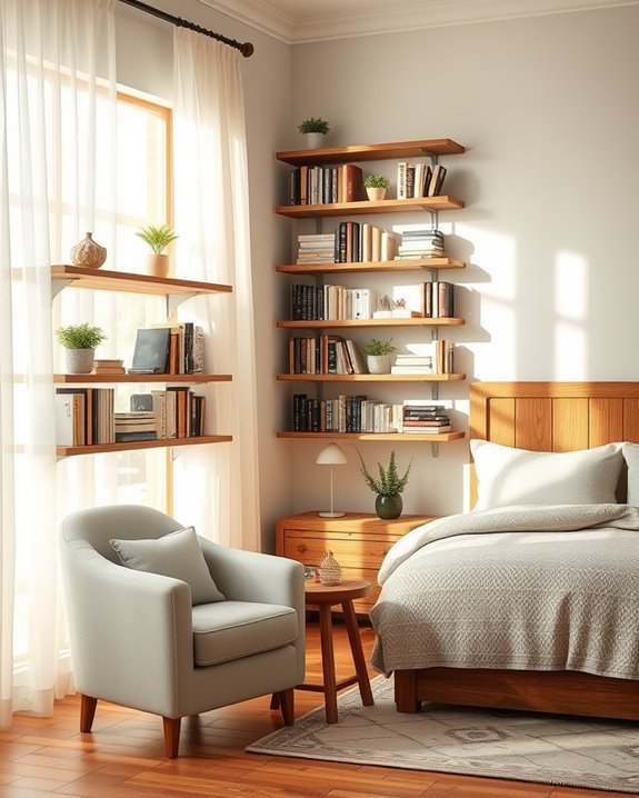 modern wall mounted bookshelves