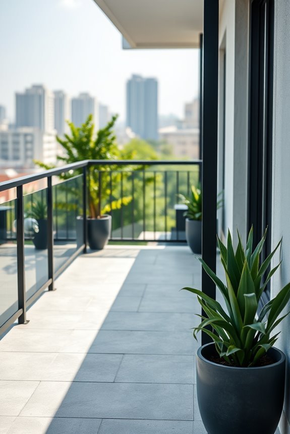 monochromatic balcony railing design