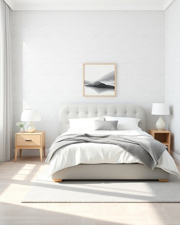 monochromatic bedroom design simplicity