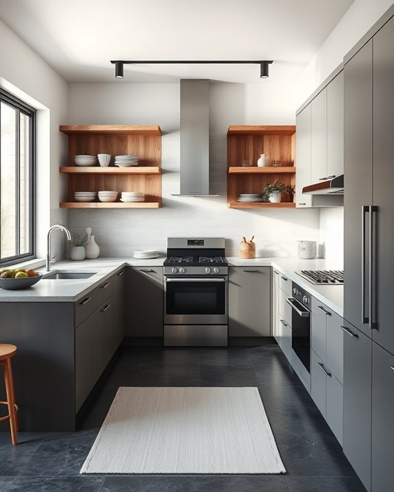 monochromatic concrete kitchen design